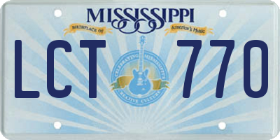 MS license plate LCT770