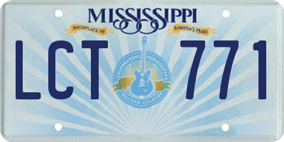 MS license plate LCT771