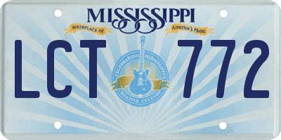 MS license plate LCT772
