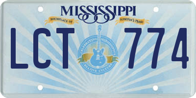 MS license plate LCT774