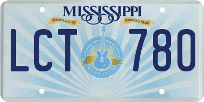 MS license plate LCT780