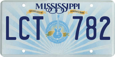 MS license plate LCT782