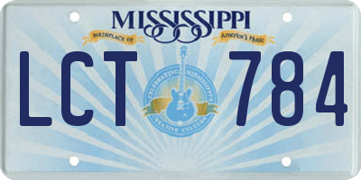 MS license plate LCT784