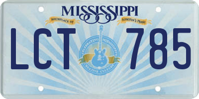 MS license plate LCT785