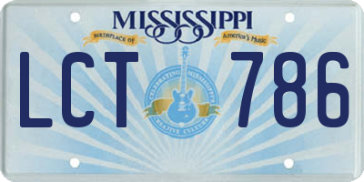 MS license plate LCT786