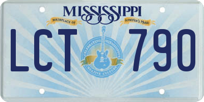MS license plate LCT790