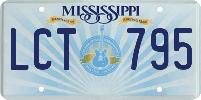 MS license plate LCT795