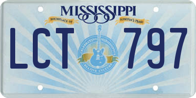 MS license plate LCT797