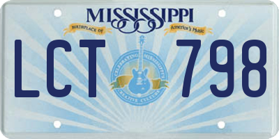 MS license plate LCT798