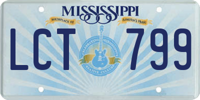 MS license plate LCT799
