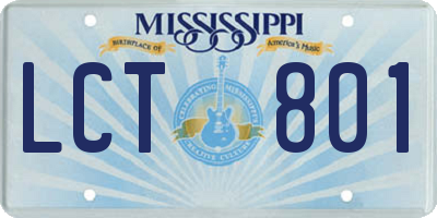 MS license plate LCT801