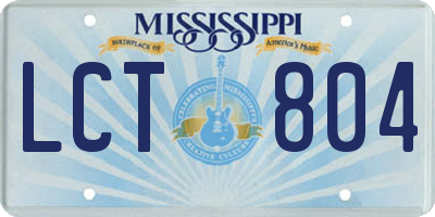 MS license plate LCT804