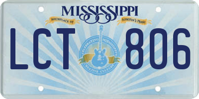 MS license plate LCT806