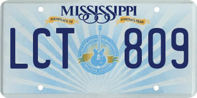 MS license plate LCT809