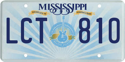 MS license plate LCT810