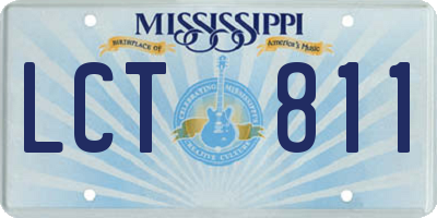 MS license plate LCT811