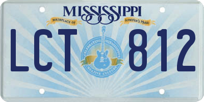 MS license plate LCT812