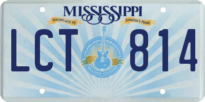 MS license plate LCT814