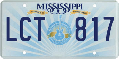 MS license plate LCT817