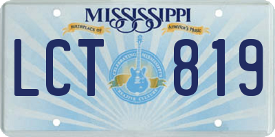MS license plate LCT819
