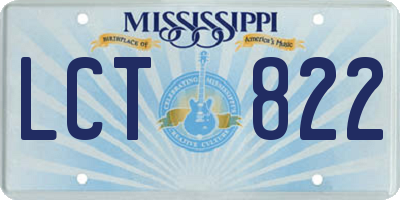 MS license plate LCT822
