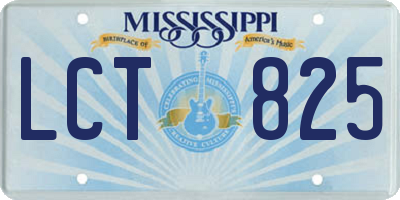 MS license plate LCT825