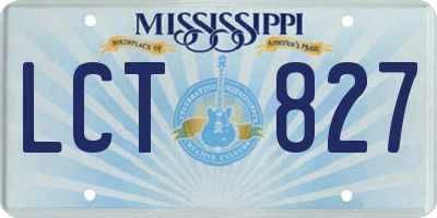 MS license plate LCT827