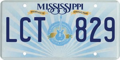 MS license plate LCT829