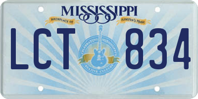MS license plate LCT834