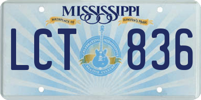 MS license plate LCT836