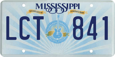 MS license plate LCT841