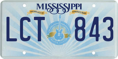 MS license plate LCT843