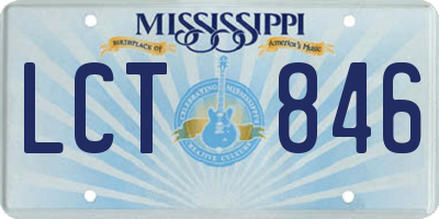 MS license plate LCT846