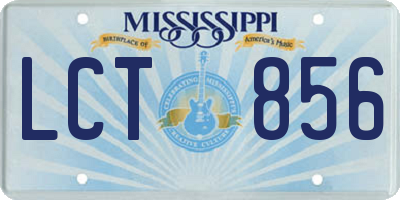 MS license plate LCT856