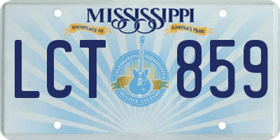 MS license plate LCT859