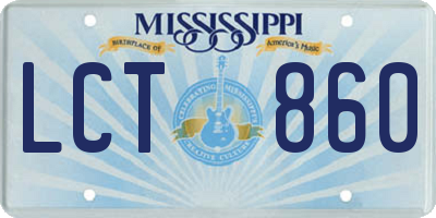 MS license plate LCT860