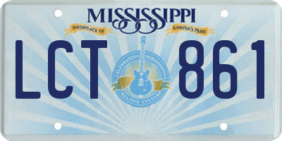 MS license plate LCT861