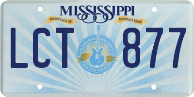 MS license plate LCT877