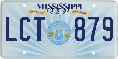 MS license plate LCT879