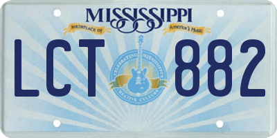 MS license plate LCT882