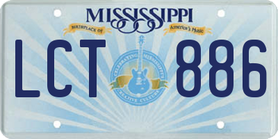 MS license plate LCT886