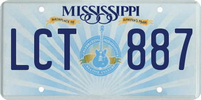 MS license plate LCT887