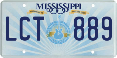 MS license plate LCT889