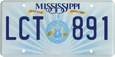 MS license plate LCT891