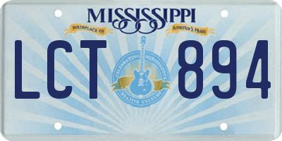 MS license plate LCT894
