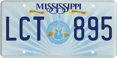 MS license plate LCT895