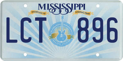 MS license plate LCT896