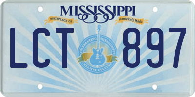 MS license plate LCT897