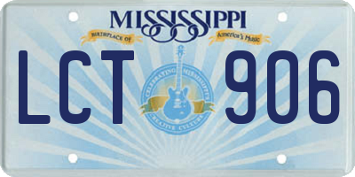 MS license plate LCT906