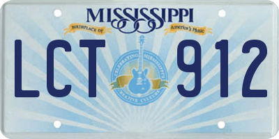 MS license plate LCT912